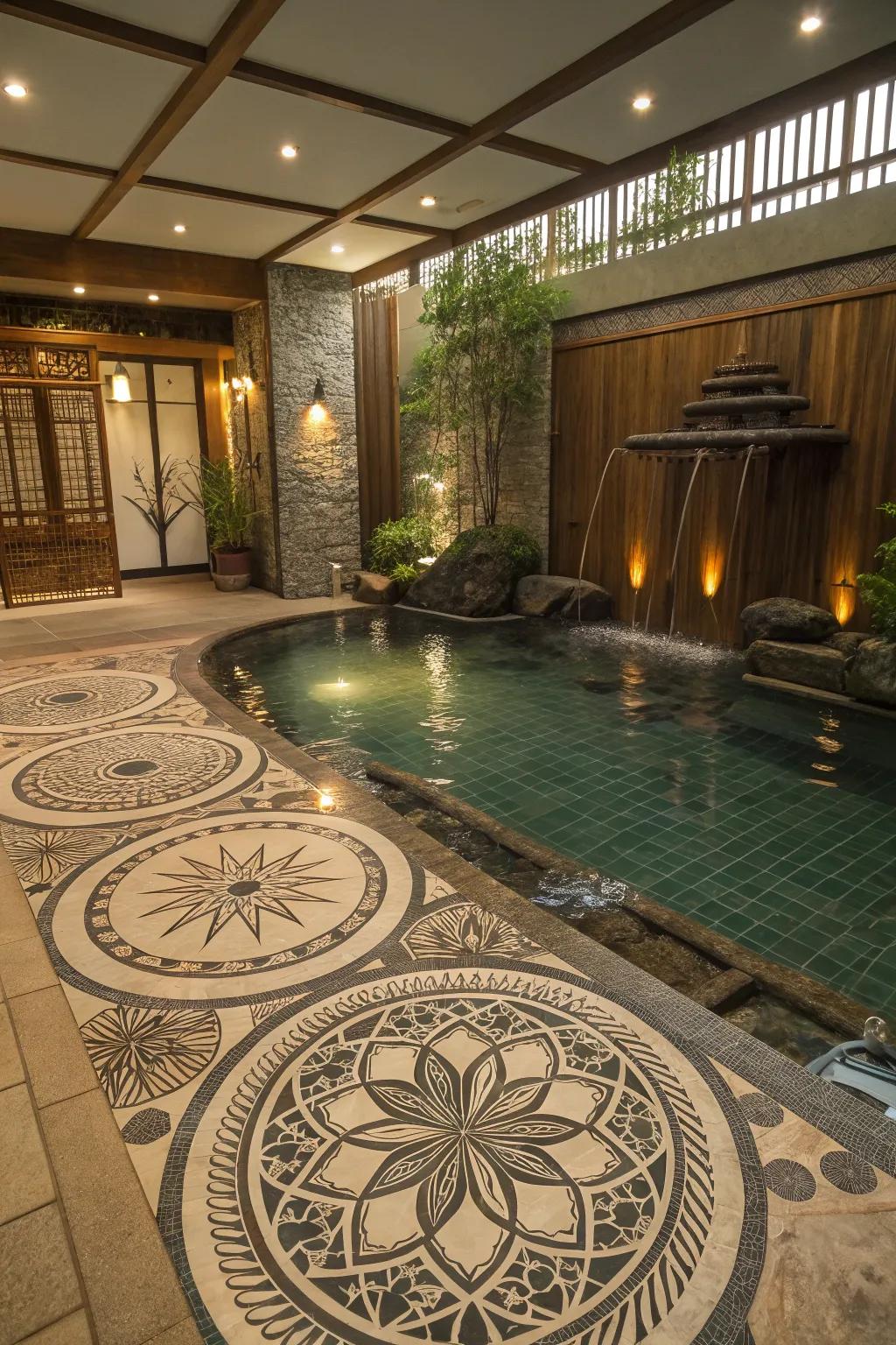 An indoor pool infused through cultural musings