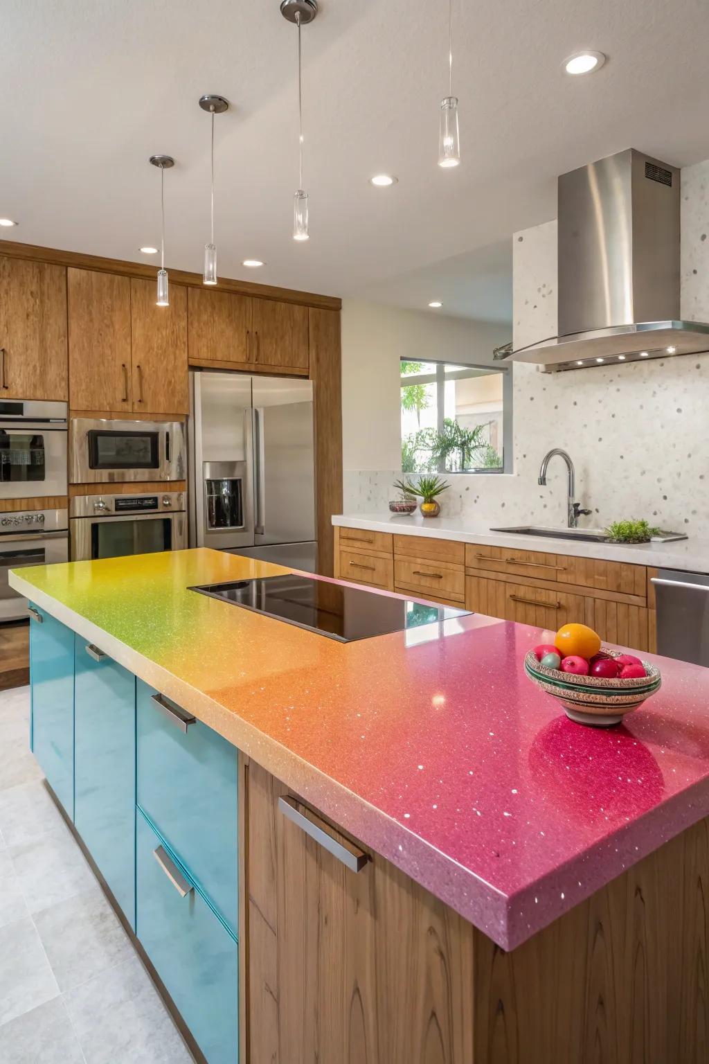 Creative color combinations inside quartz to get a individualized cooking space.