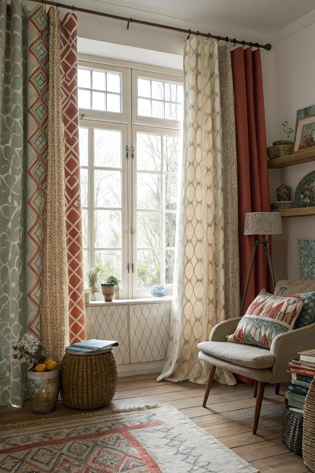 Eclectic curtain blends for an individualized touch.