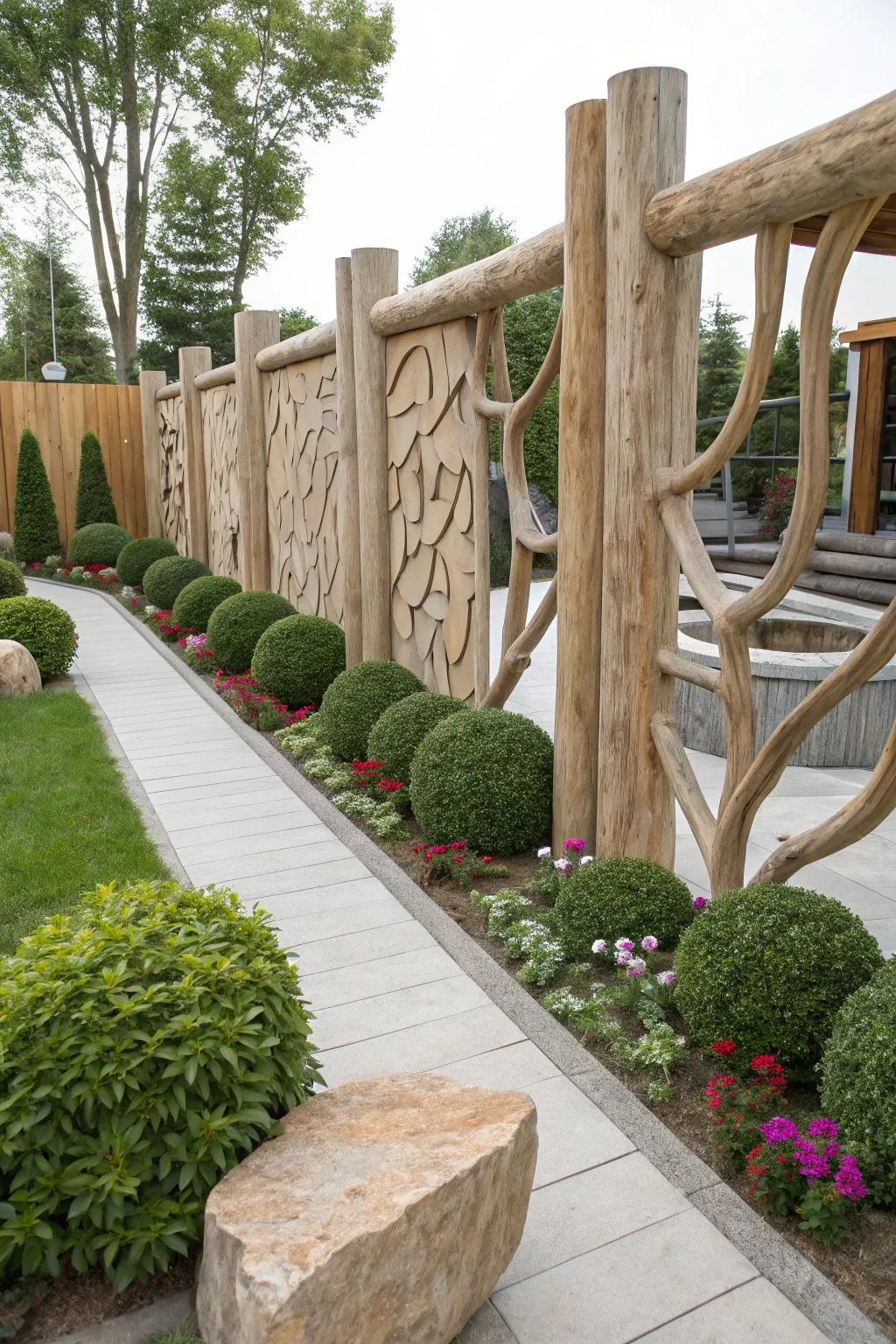 Sculptural designs add a unique and artistic dimension to fences.