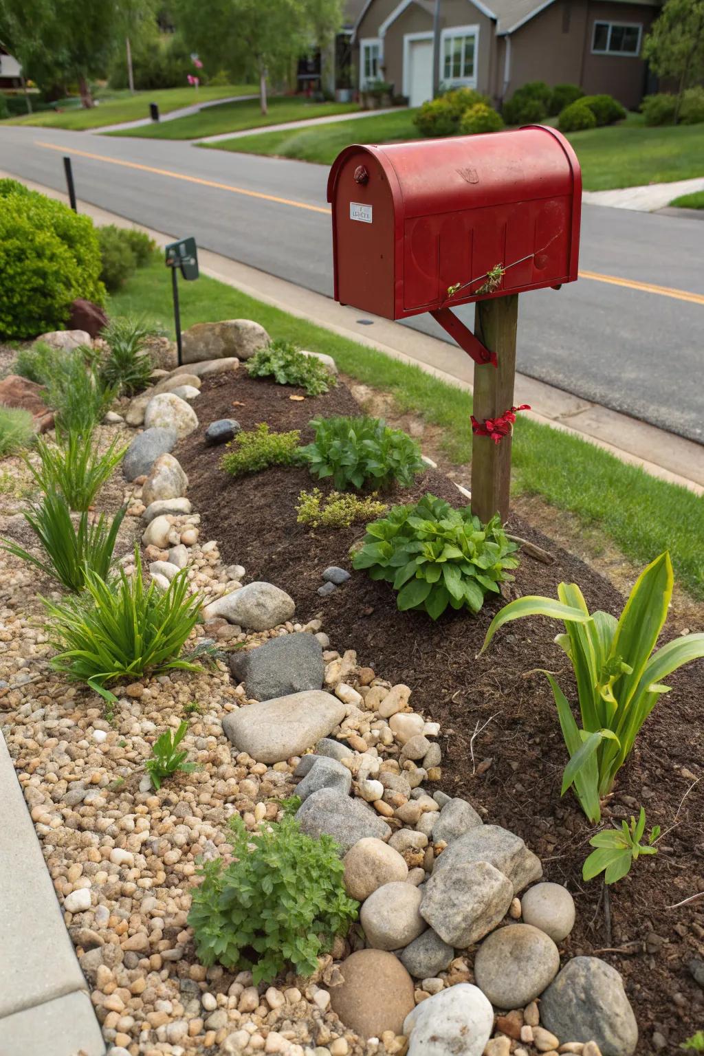 Boulder ground covering proffers a sustainable and water-conserving scenery alternative.