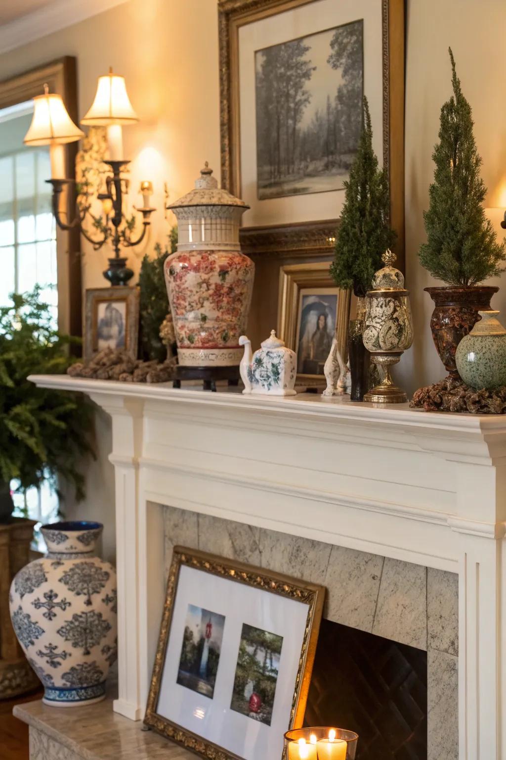 A personal collection on a mantel tells a unique story.