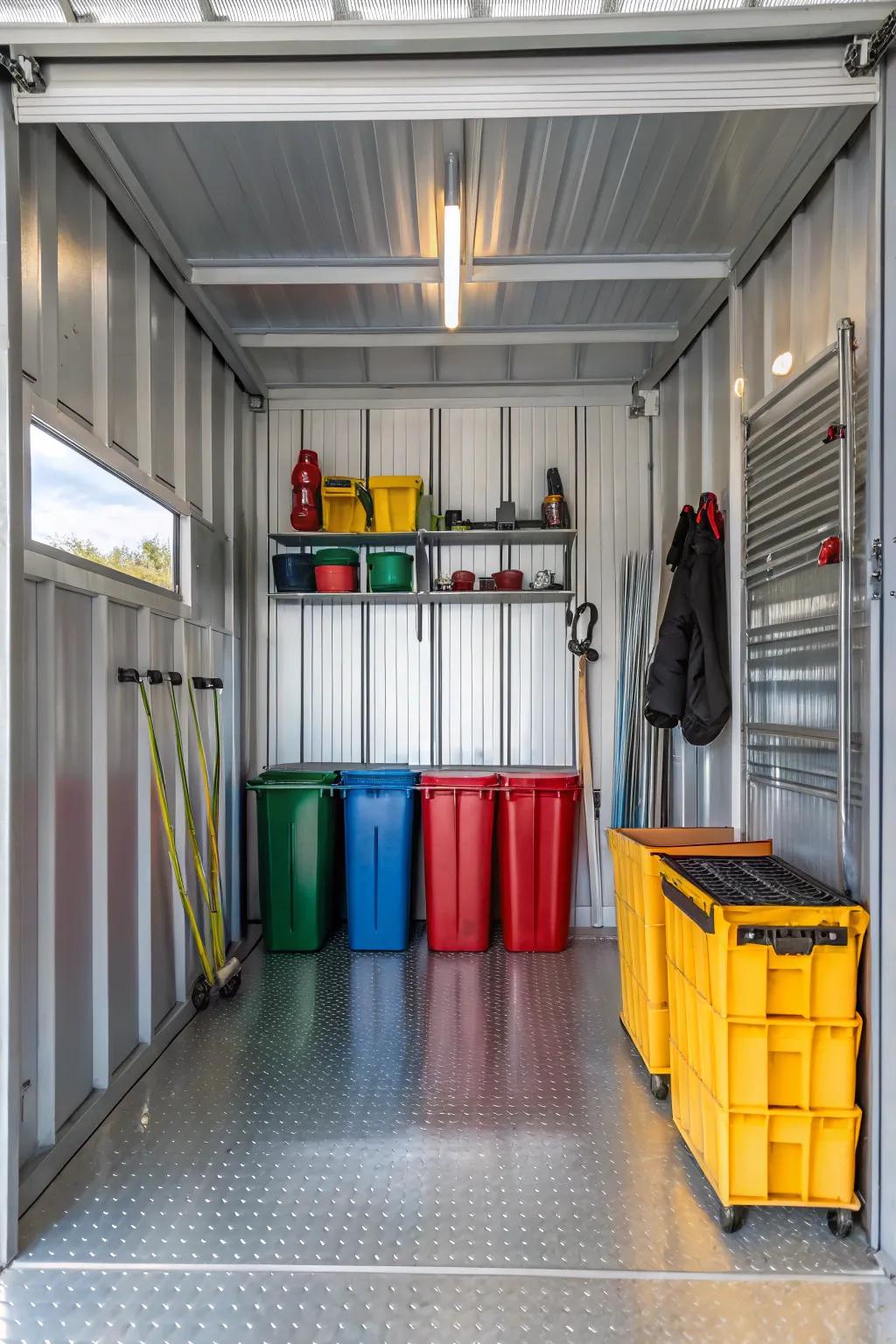 Color organization simplifies locating and storing objects.