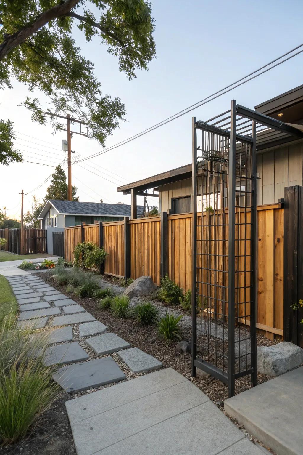 Mixed materials provide a contemporary edge to the design.