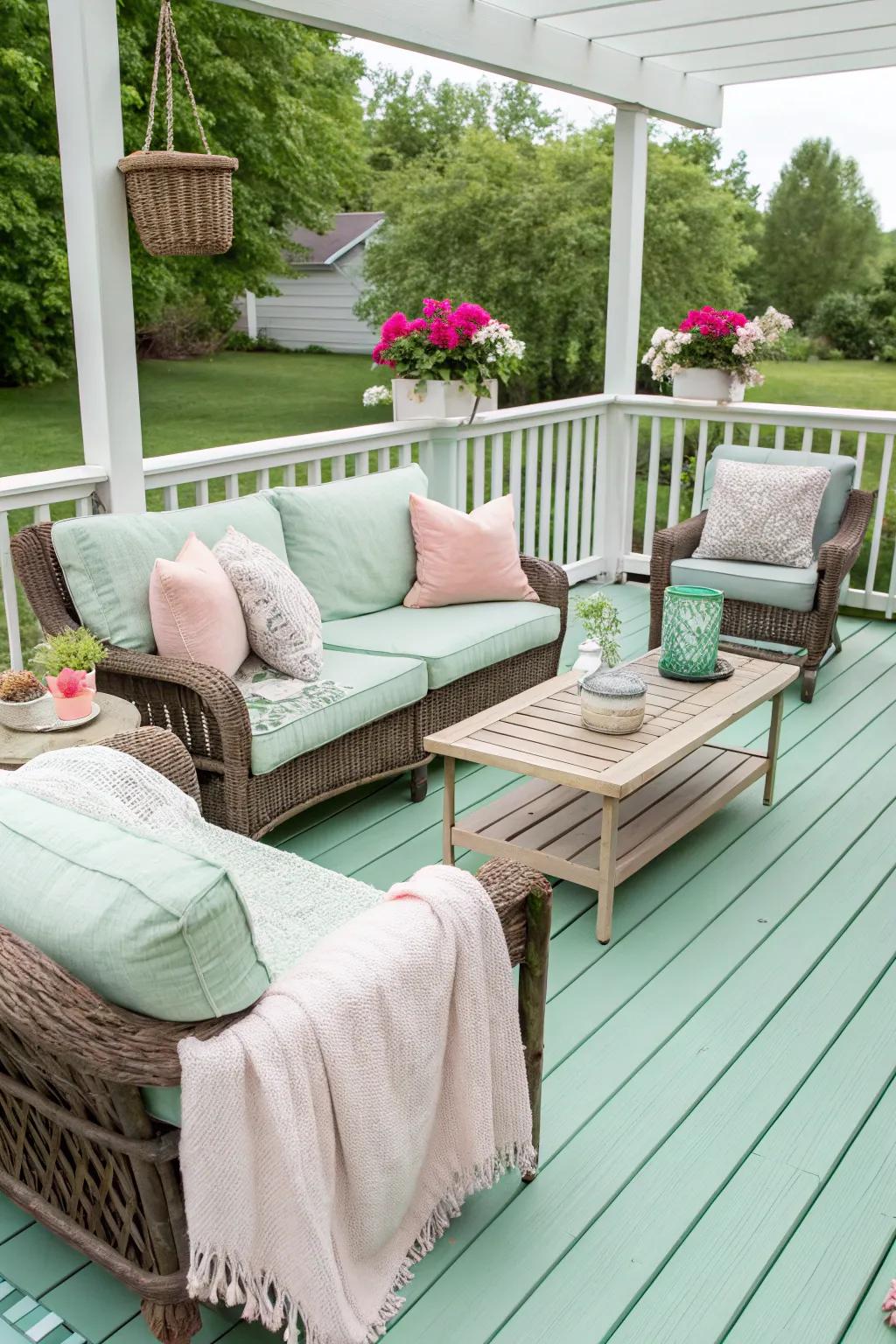 Spring green creates a cool, calming oasis.