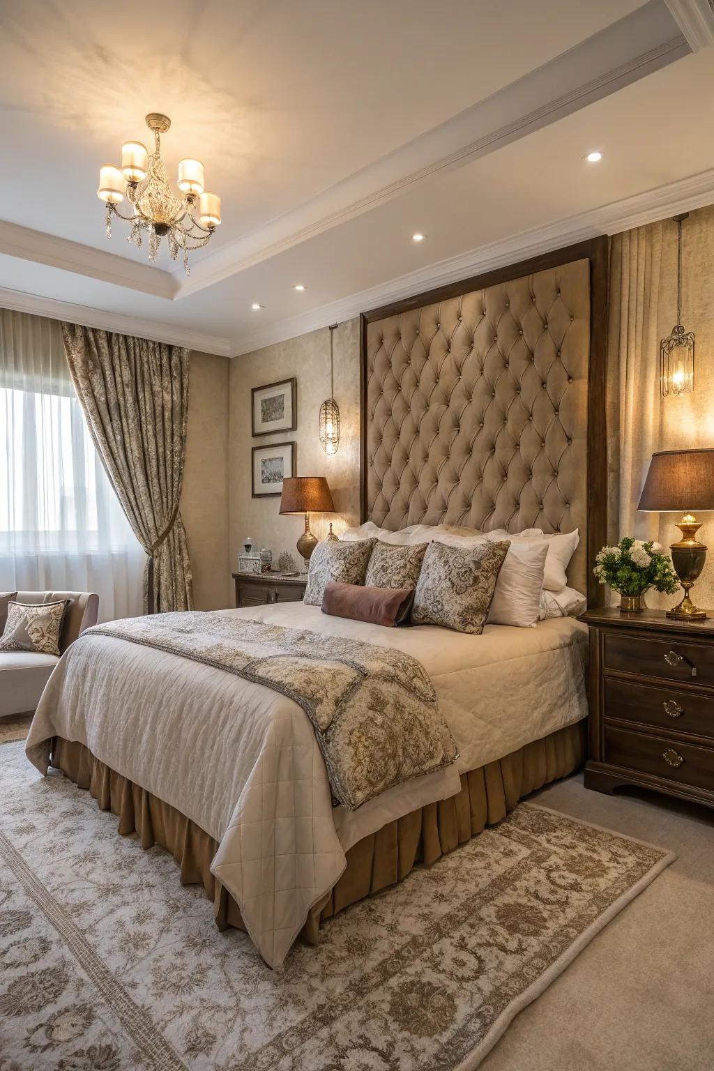 Textile cloths create a lush sensory experience in this bedroom.