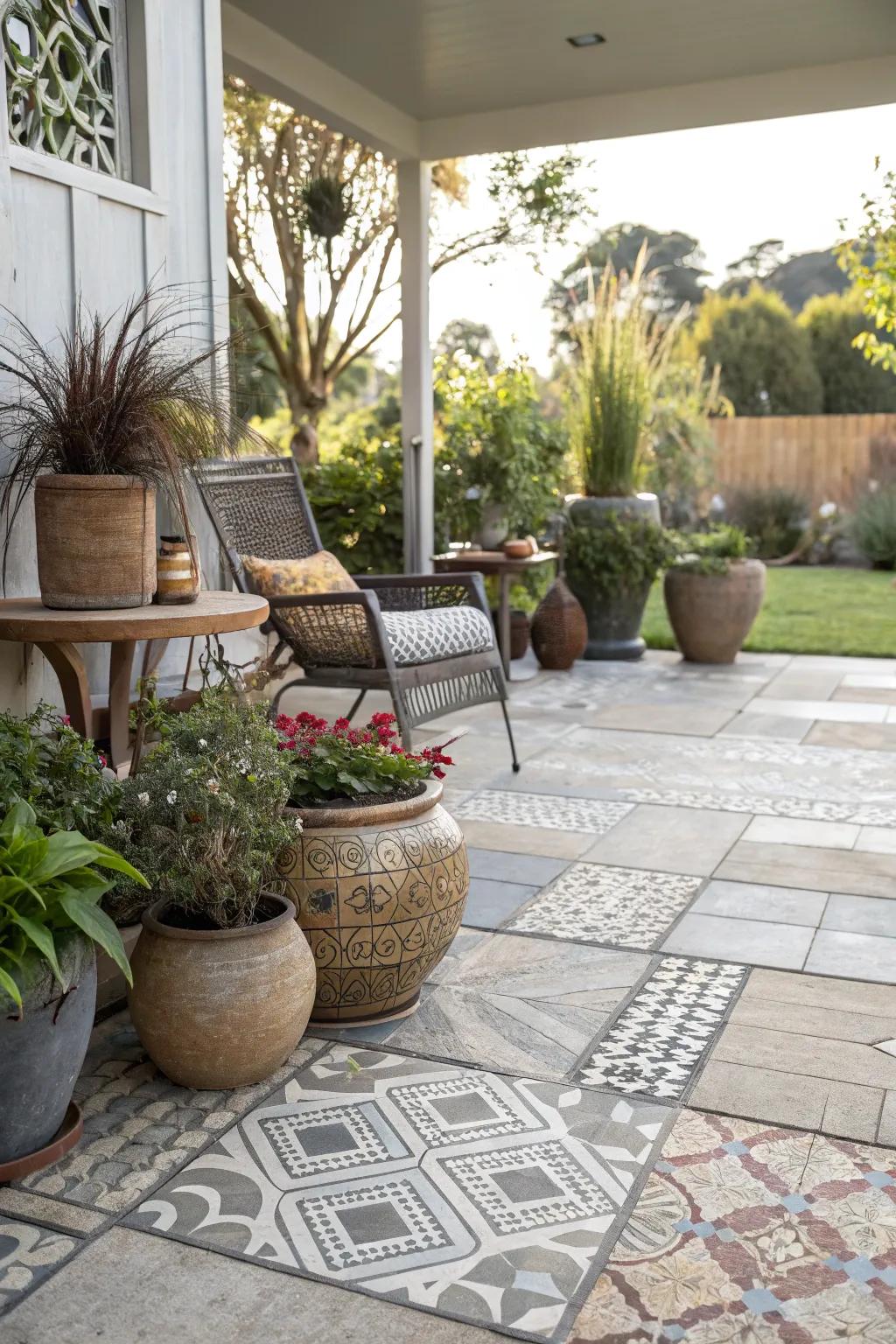 Mix ground covering sizes for a dynamic and interesting look.