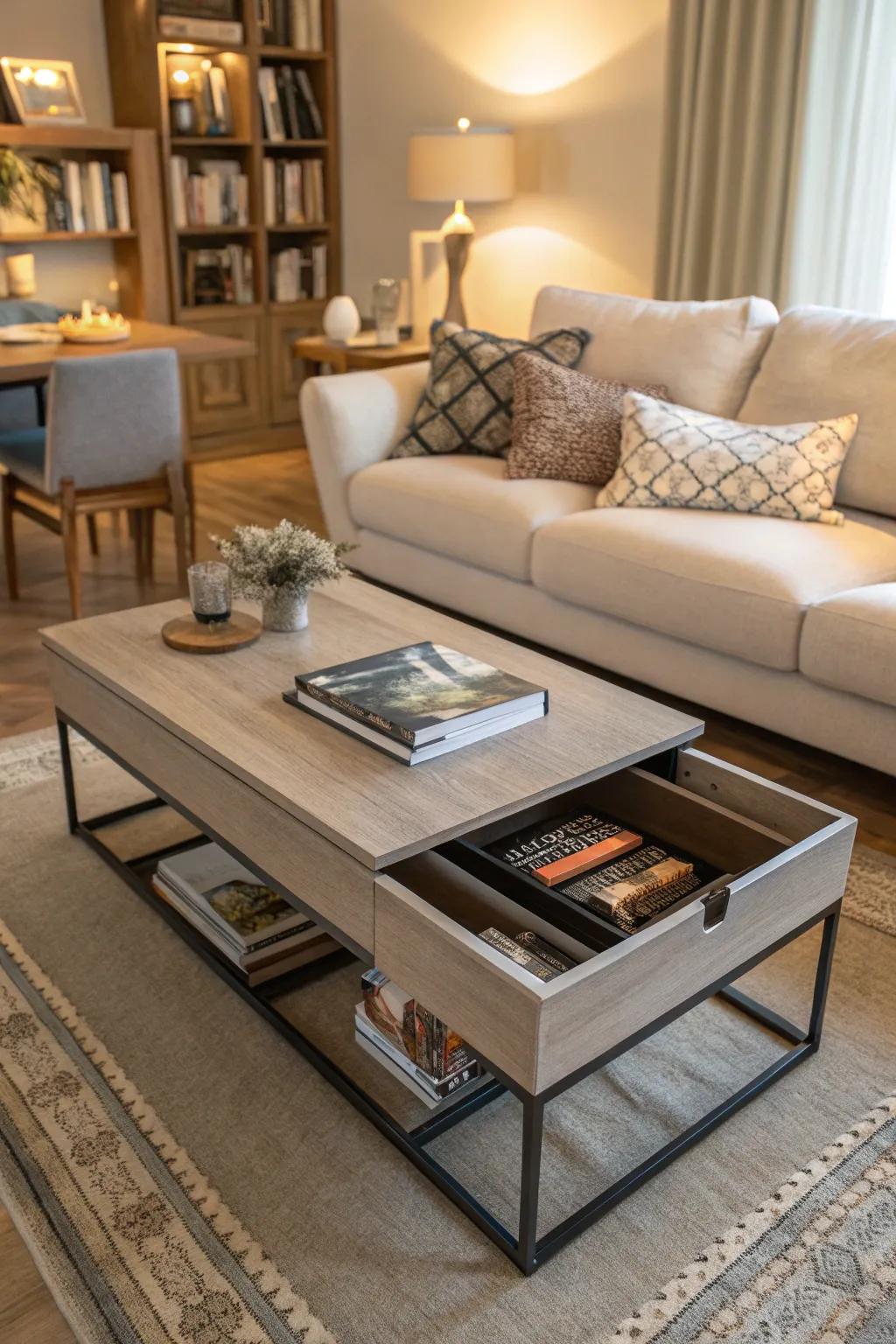Veiled stashes within furnishings infuse an element of astonishment.
