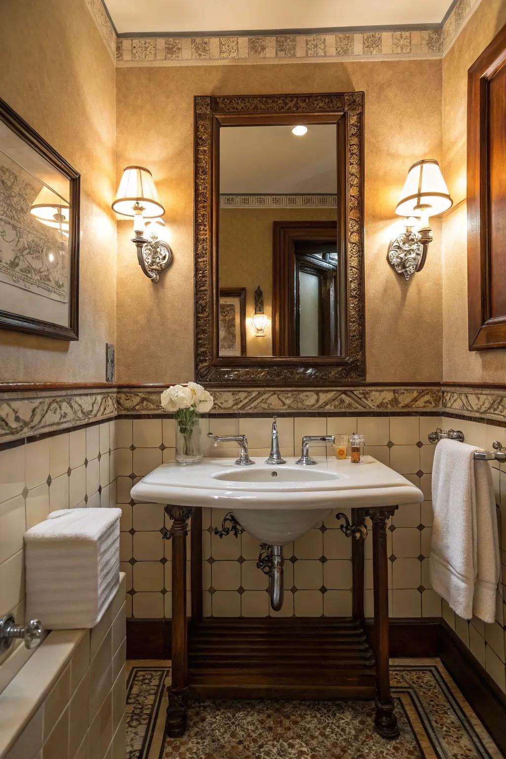 Fancy mirrors reflecting vintage elegance.