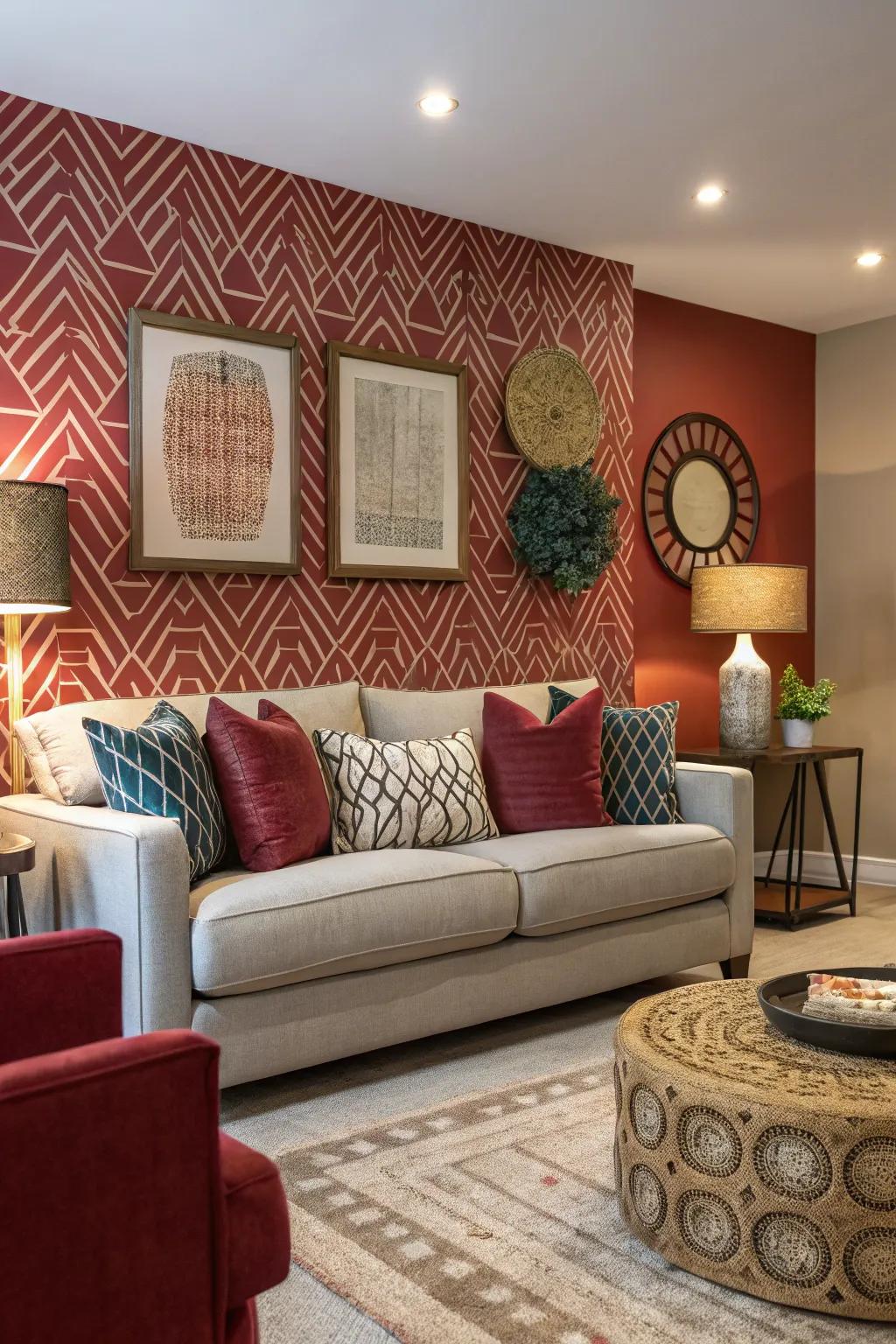 A focal wall creates a dramatic visual impact.