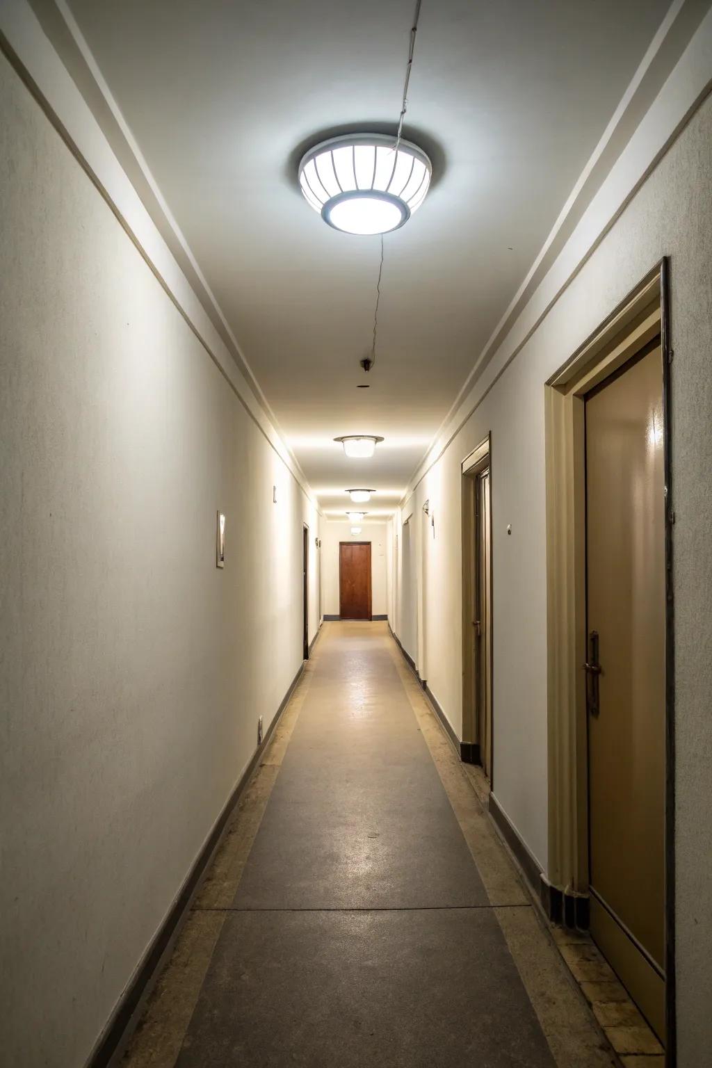 Flush mount lights are perfect for low-ceilinged hallways.