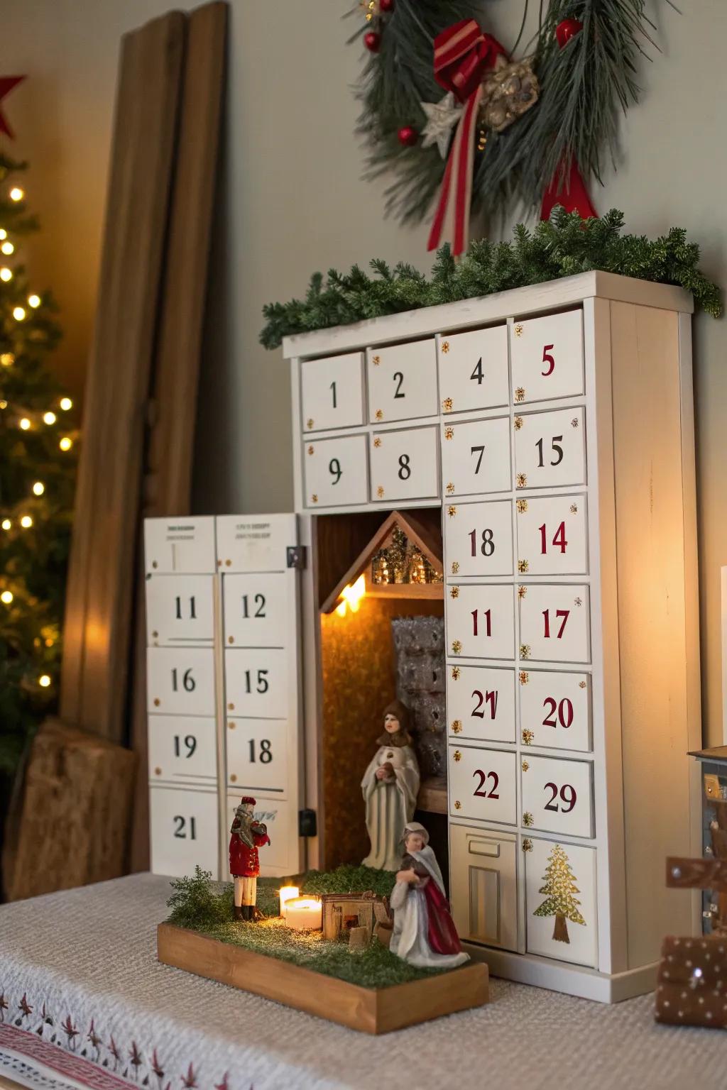 An interactive nativity Advent chronometer for the holiday countdown.