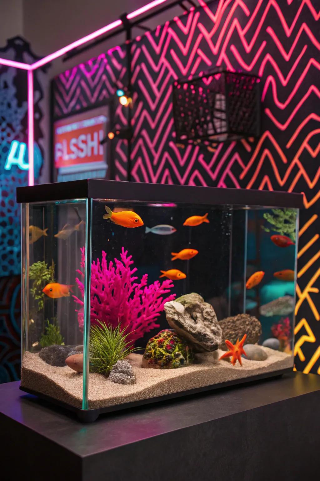 An eclectic synthesis of fluorescent styles cultivates a uniquely vibrant aquarium.