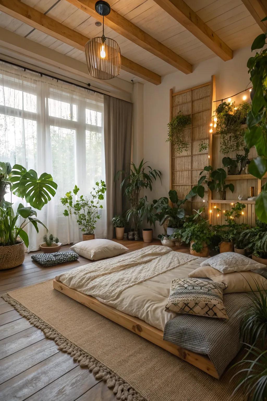 Plants bring a refreshing and vibrant touch to your bedroom.