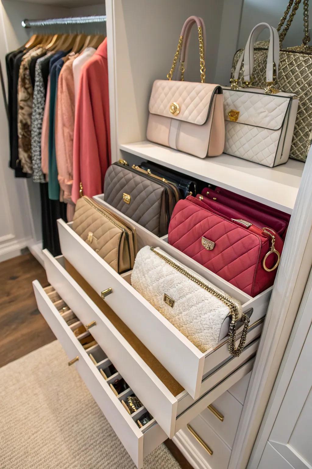 Textile drawers offer a shielding and elegant storage answer.