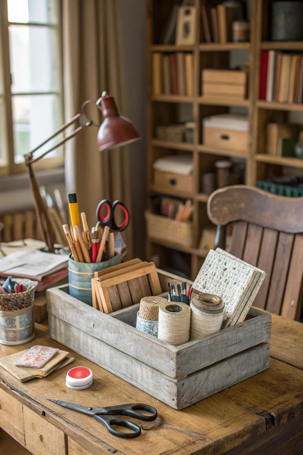 Homemade supply stations are budget-friendly and personalized.