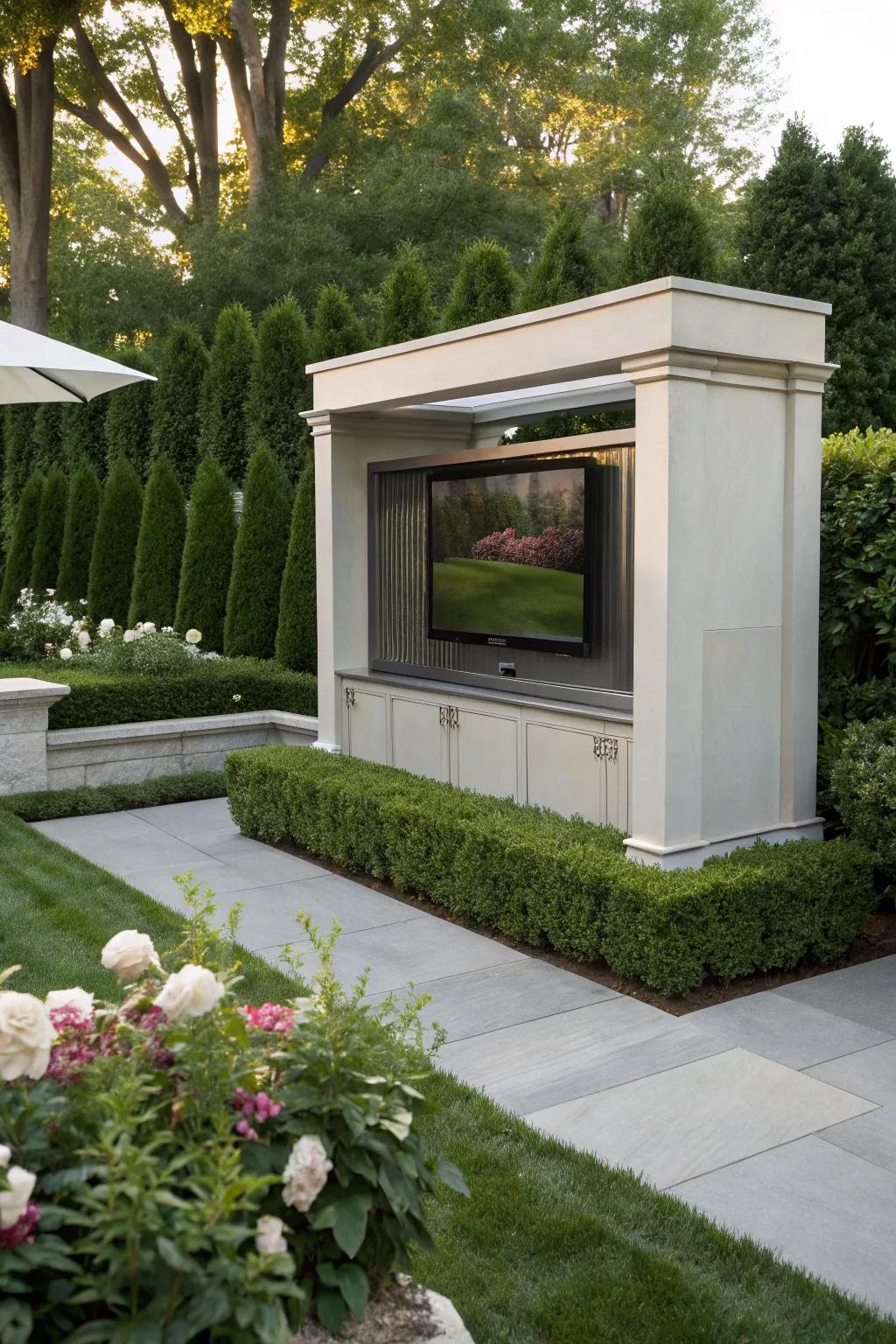 Transform your television housing into a work of art using a creative design.