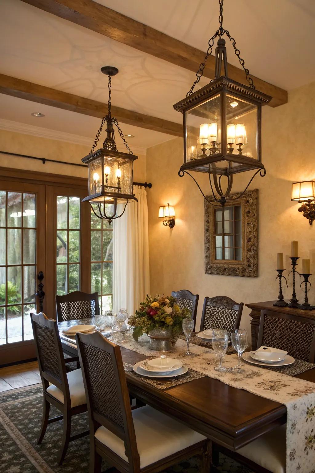 'Beacon' Lantern-style lighting adds timeless charm and warmth.