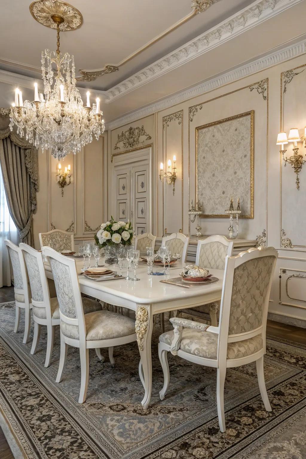 Antique white paint adds timeless beauty to your dining table.