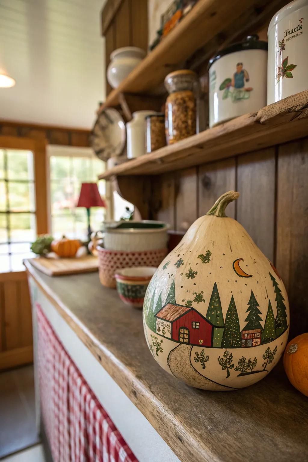 A gourd with folksy country charm.