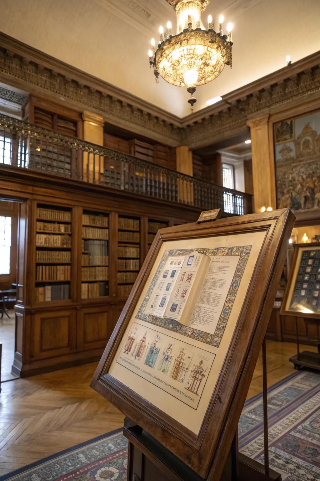 Frames with historical themes enrich the cultural importance of papyrus.
