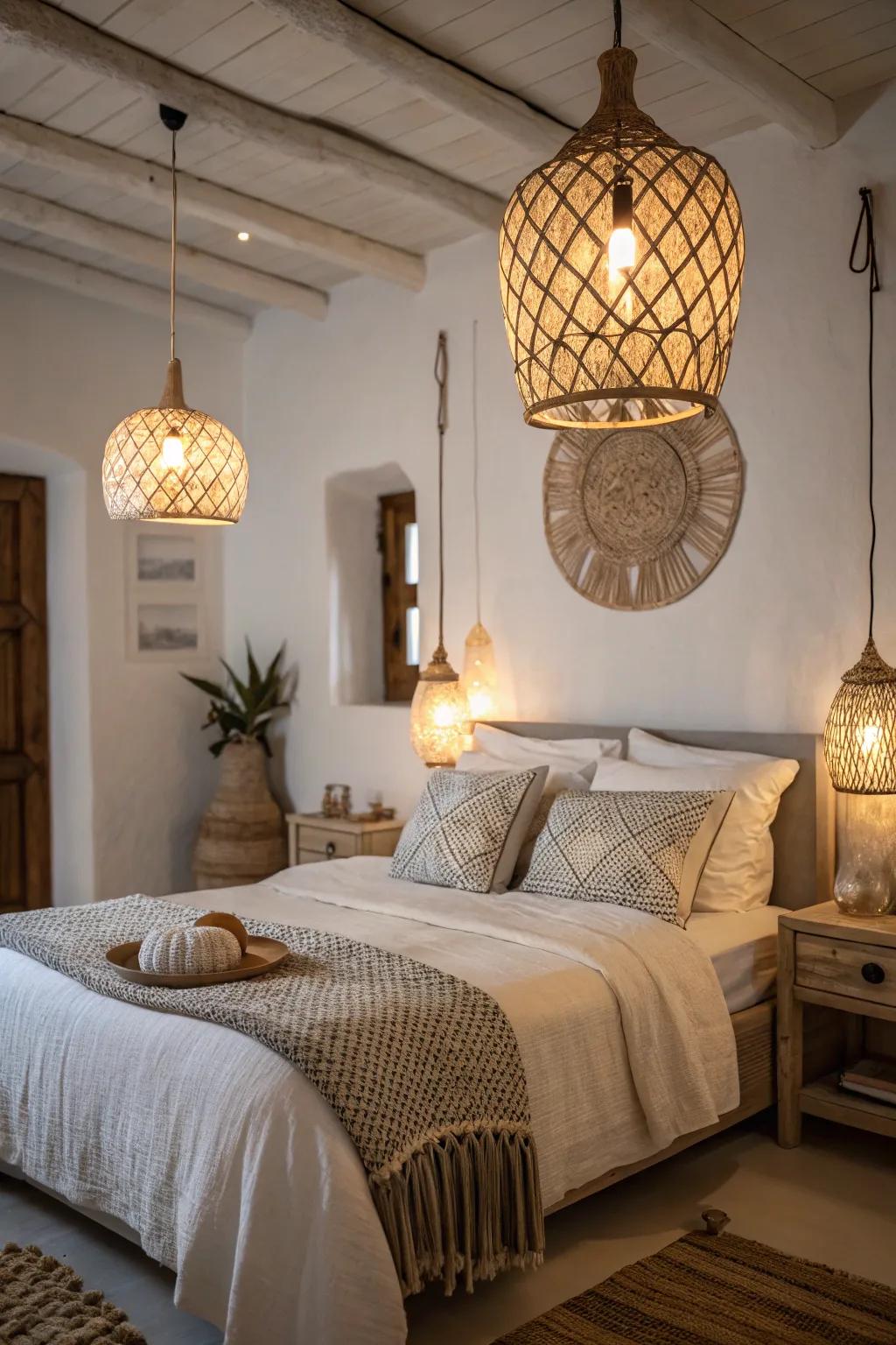 Soft-glow pendants create a cozy, inviting atmosphere.