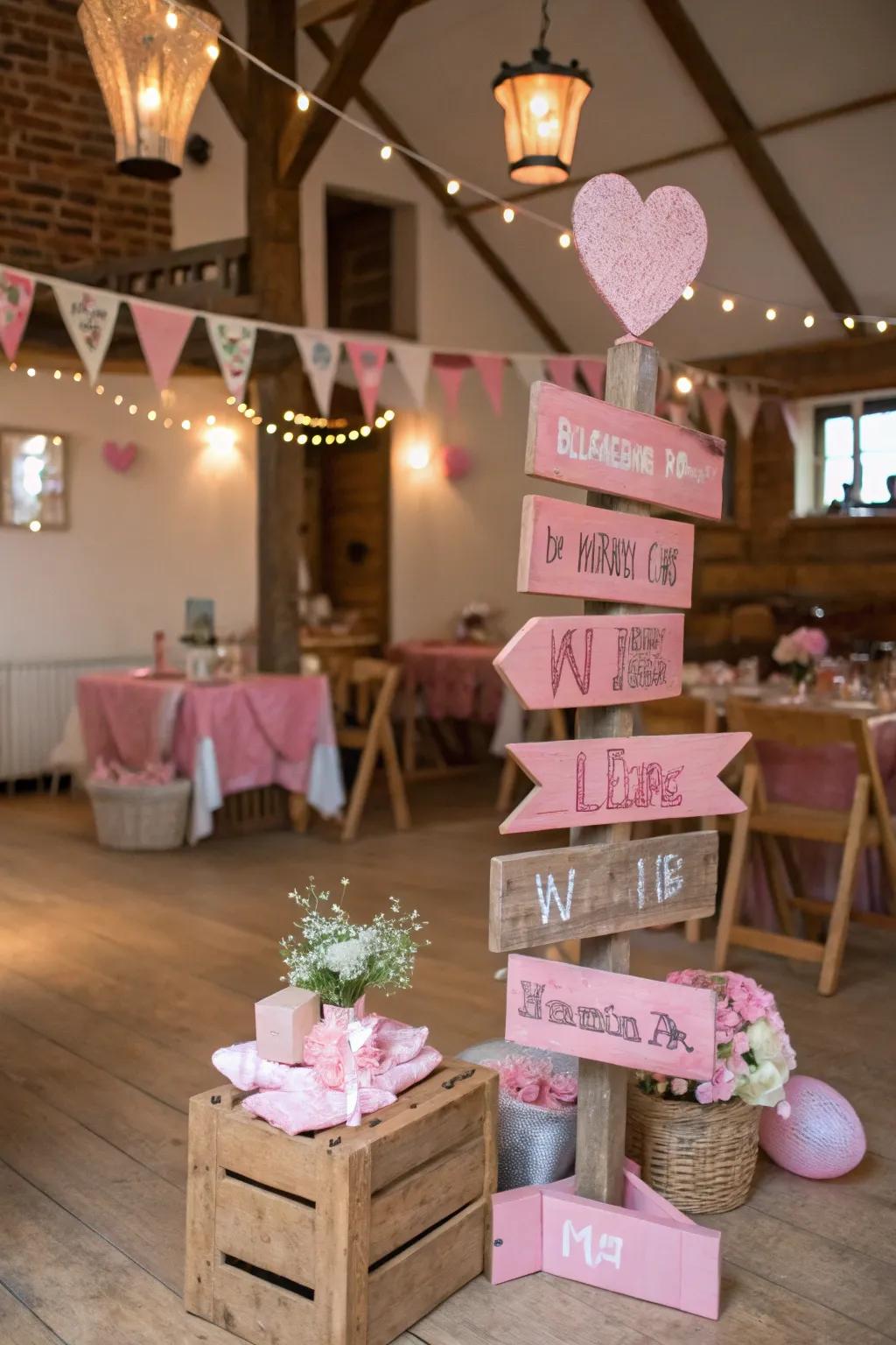 Pink and rustic elements blending to create a cozy allure.