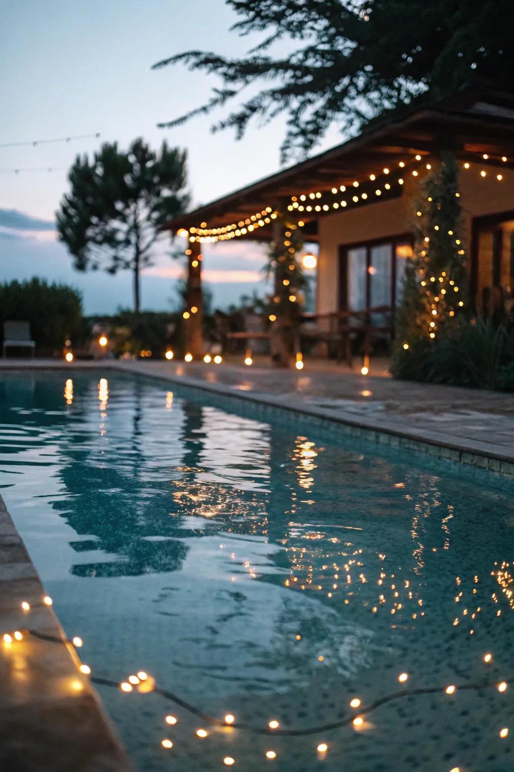 Reflective lighting makes your pool surface sparkle.