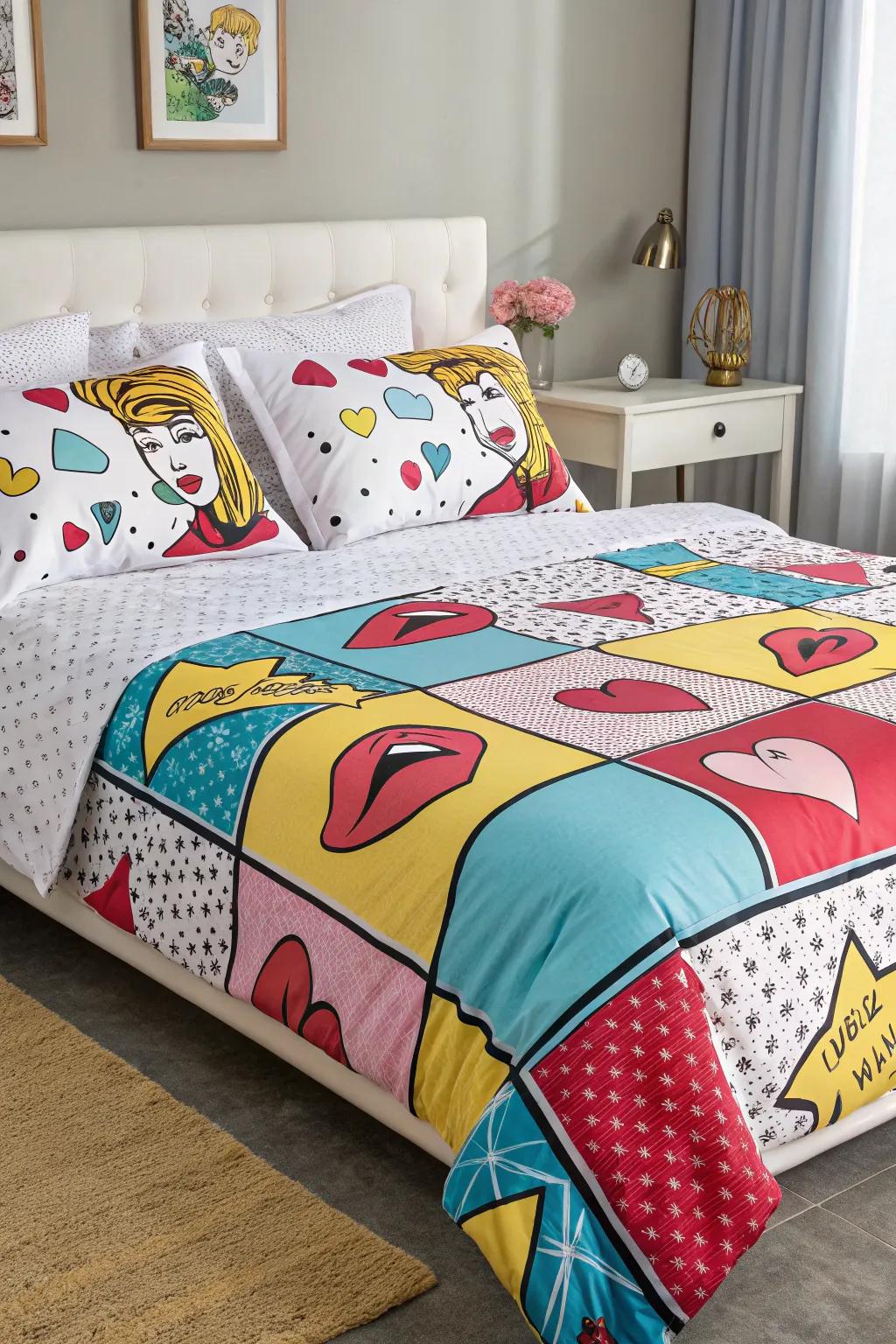 Bedding that emanates a playful energy.