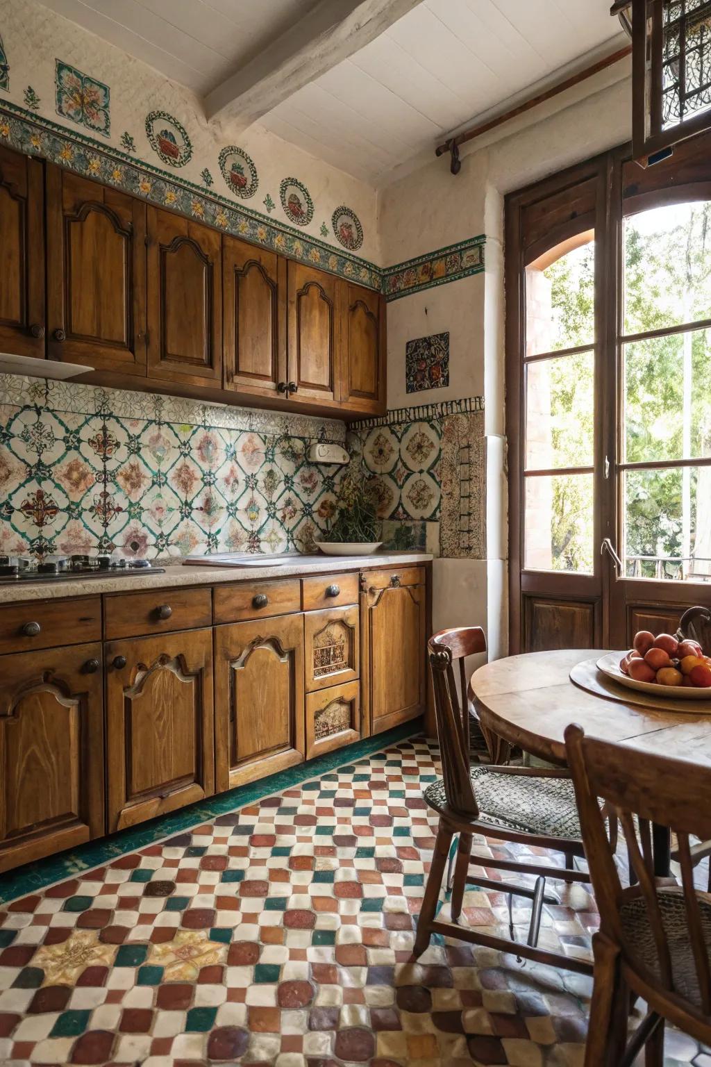 Vintage bricks add unique character and a touch of history.