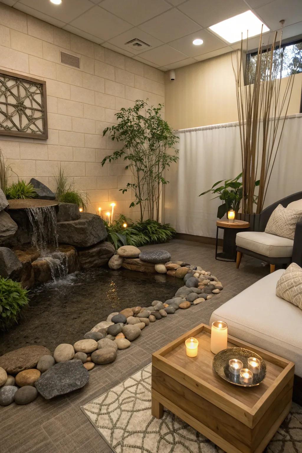 A zen space offers tranquility and a moment of peace.