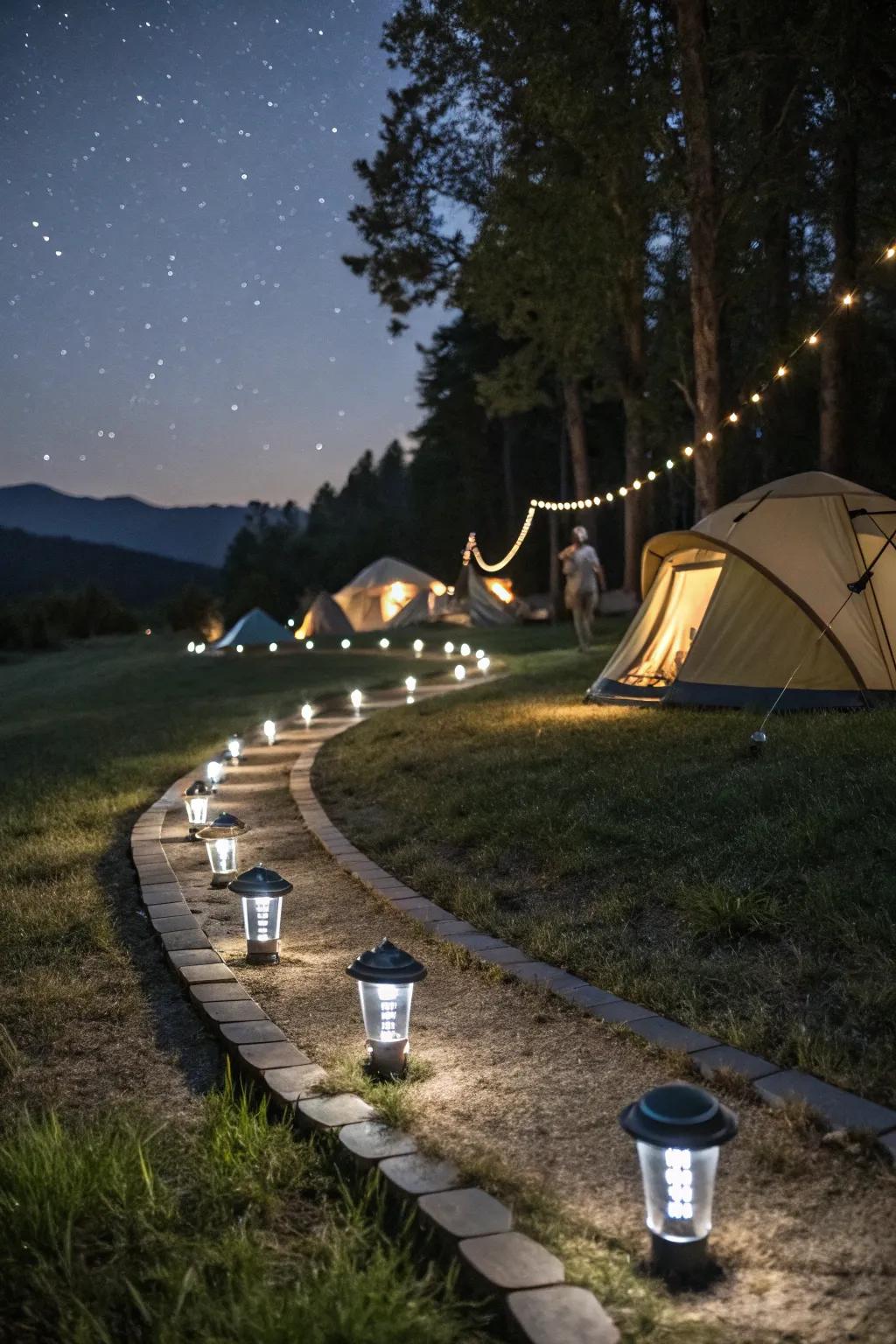 Solar-powered lights offer sustainable and beautiful illumination.