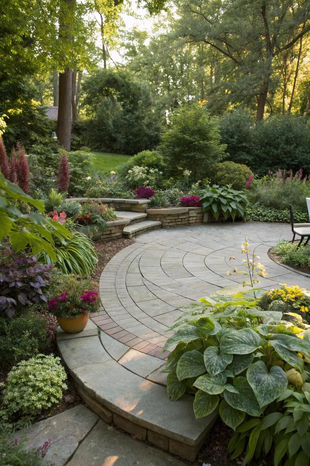 Staggered planting adds depth and a perception of abundance.