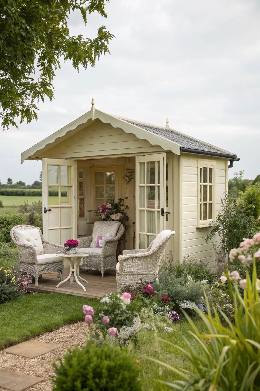 Ivory cream sheds impart traditional elegance and timeless sophistication.