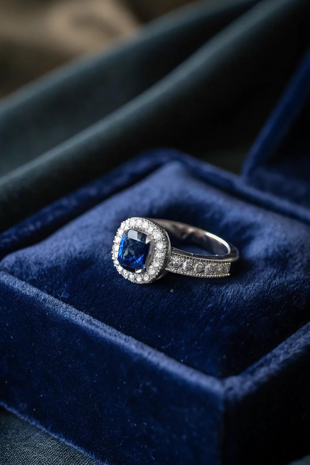 A stunning circle featuring a colored gemstone for a hint of color.