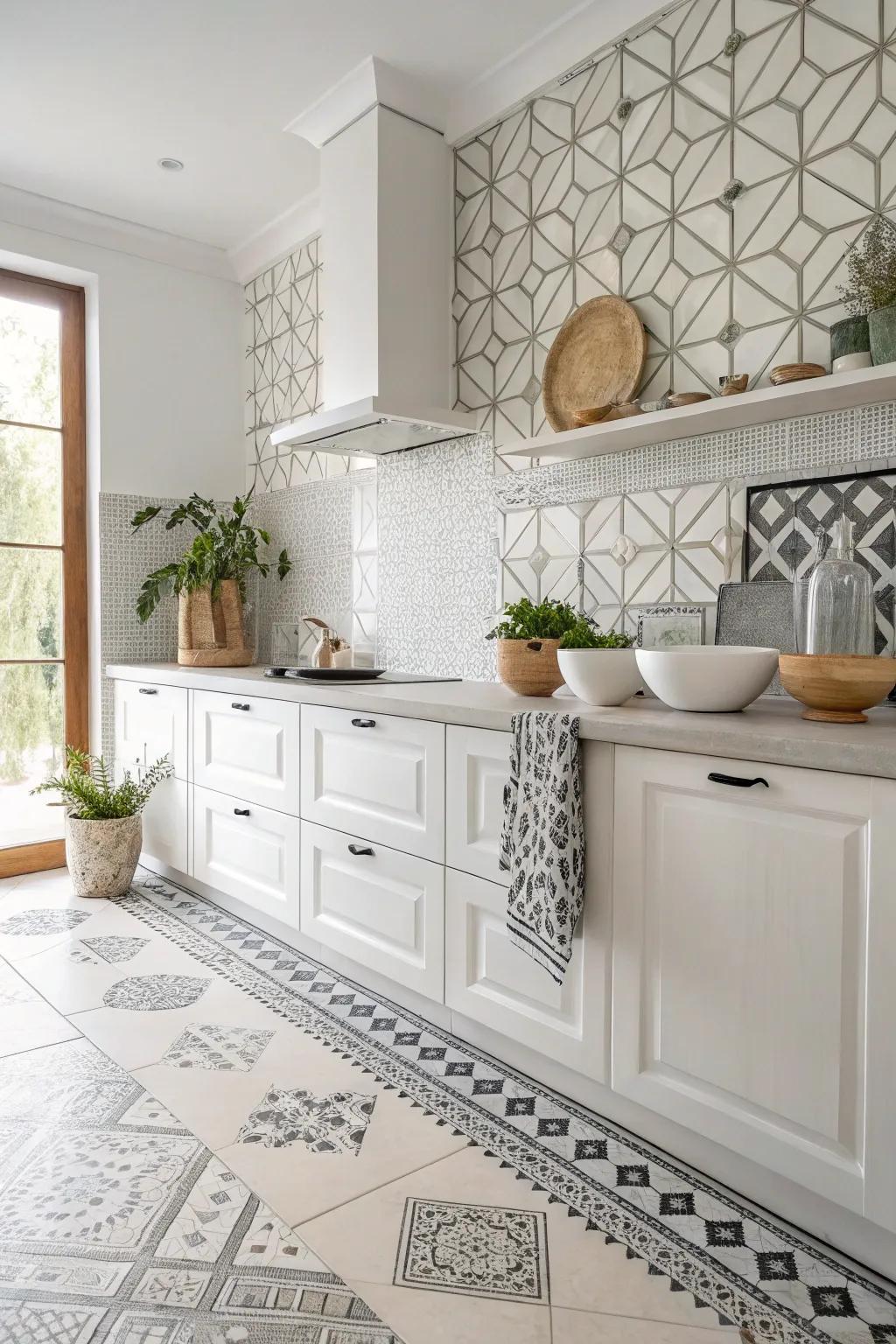 Forms add sleek notes to the space.
