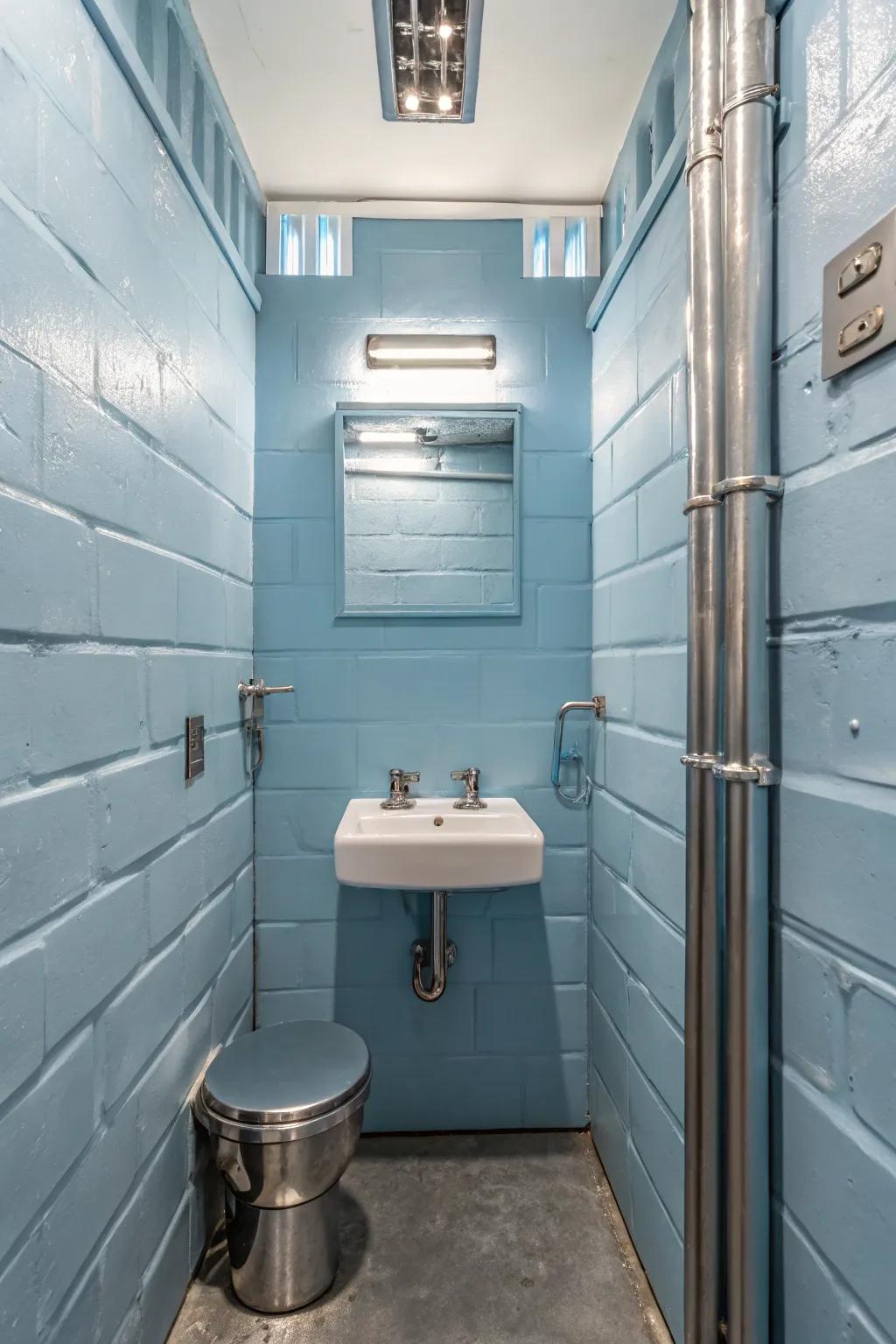 Icy azure proffers a chilling and streamlined atmosphere.