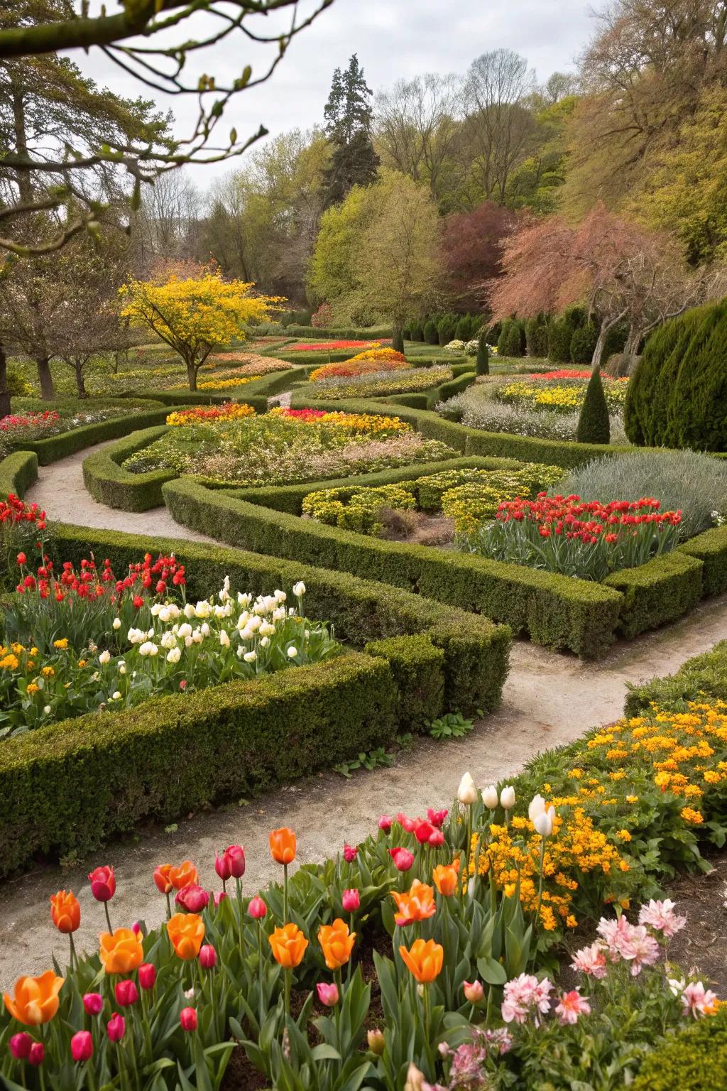 A seasonable bloom maze that evolves throughout the year.