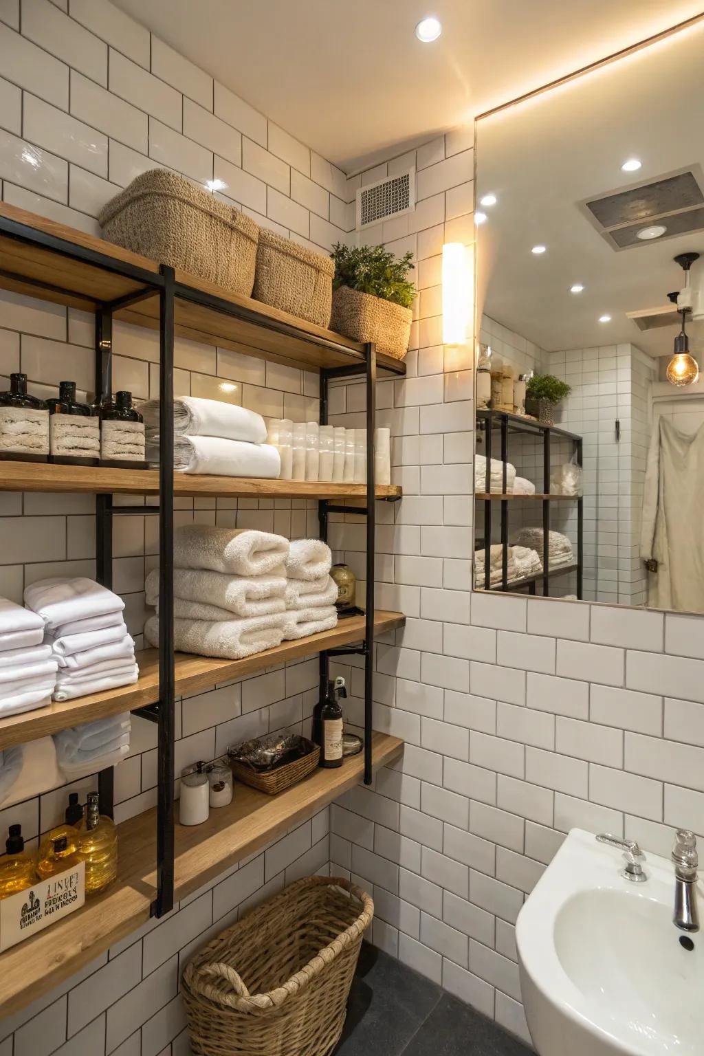 Smart storage keeps areas organized and uncluttered.