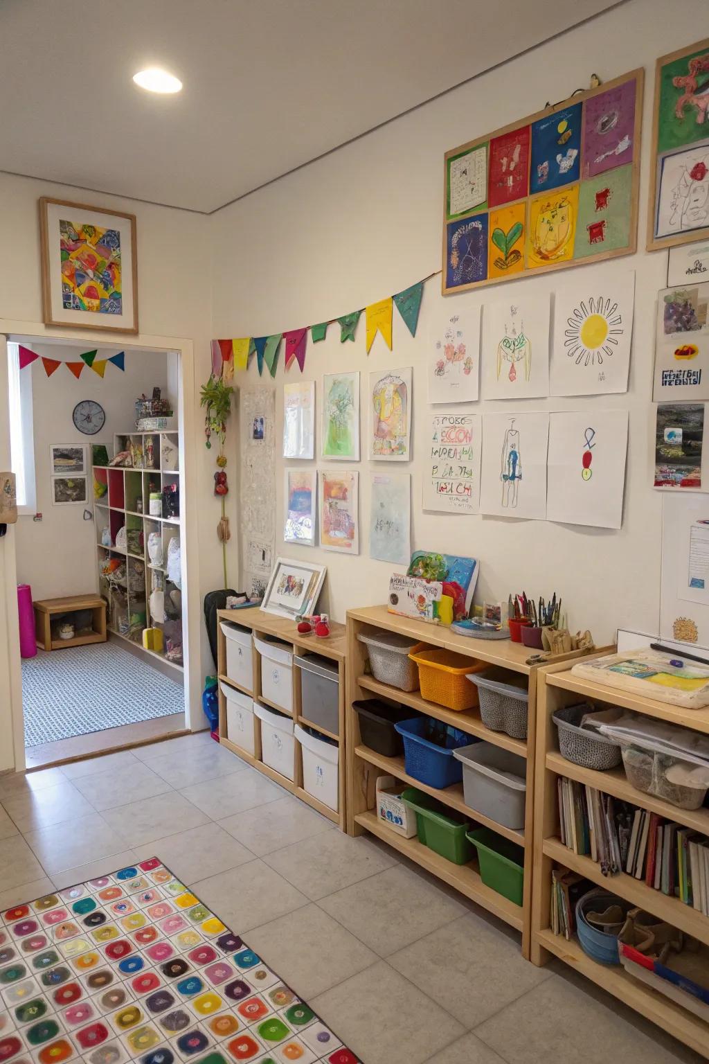 Creative corners foster ingenuity and self-expression.