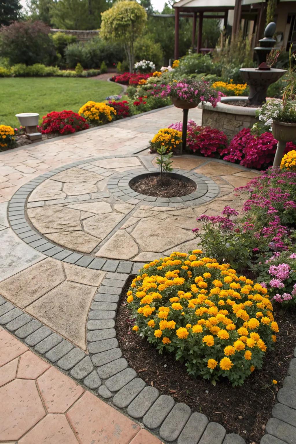 Distinct tones accentuate focal extremities within this garden.