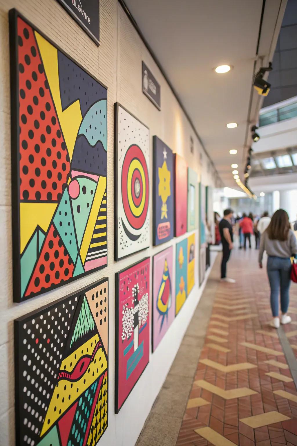 Retro futuristic art unifies the past and future in a bold visual display.