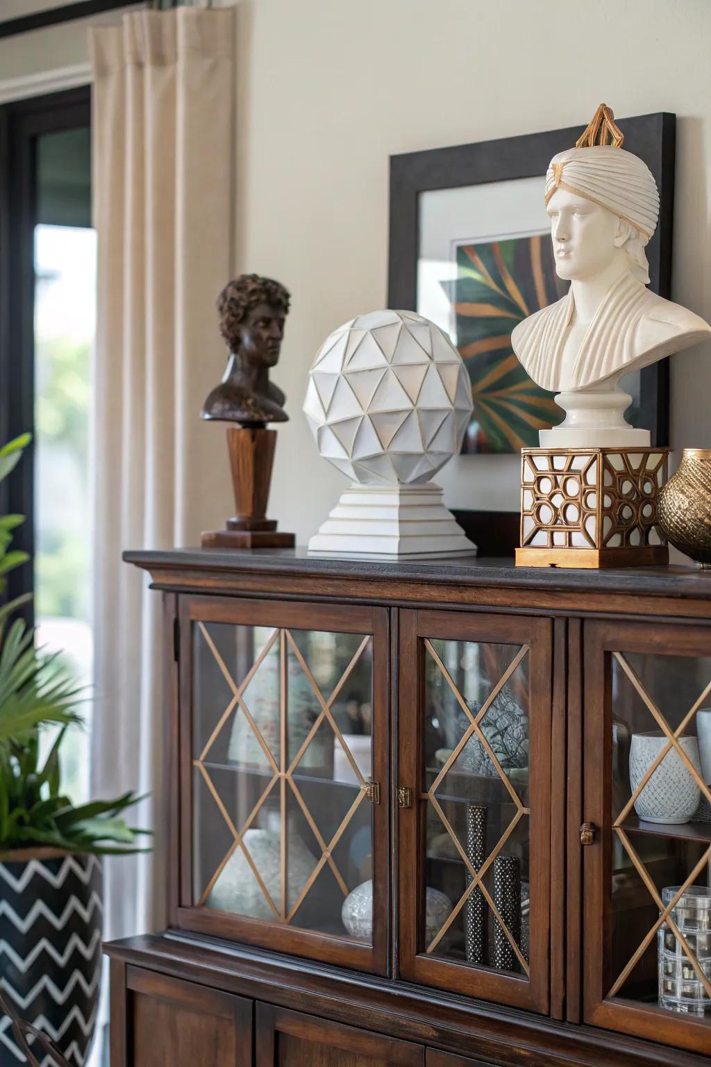 Sculptural highlights append a contemporary edge.
