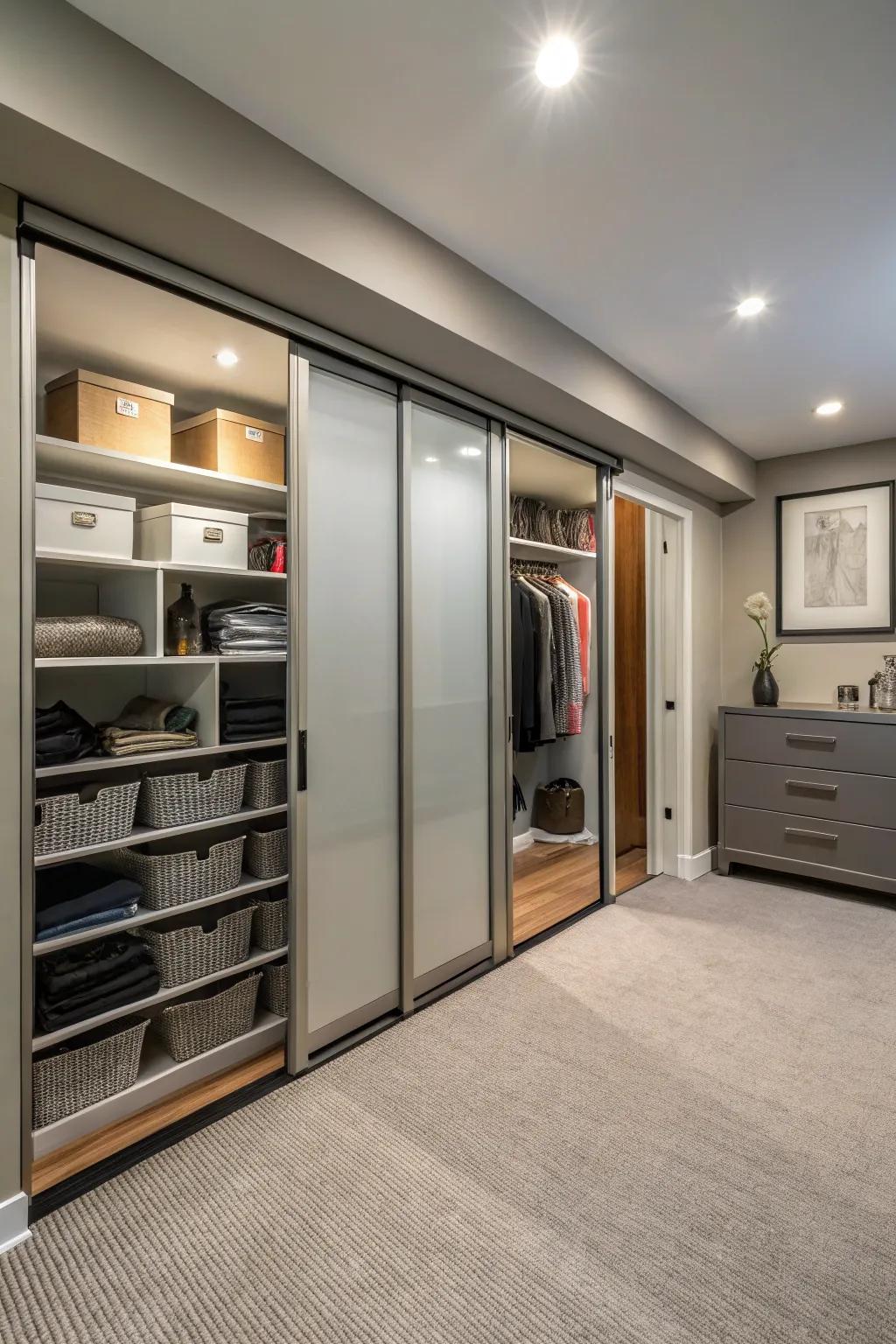 Sliding portals conserve space and inject a modern spark.