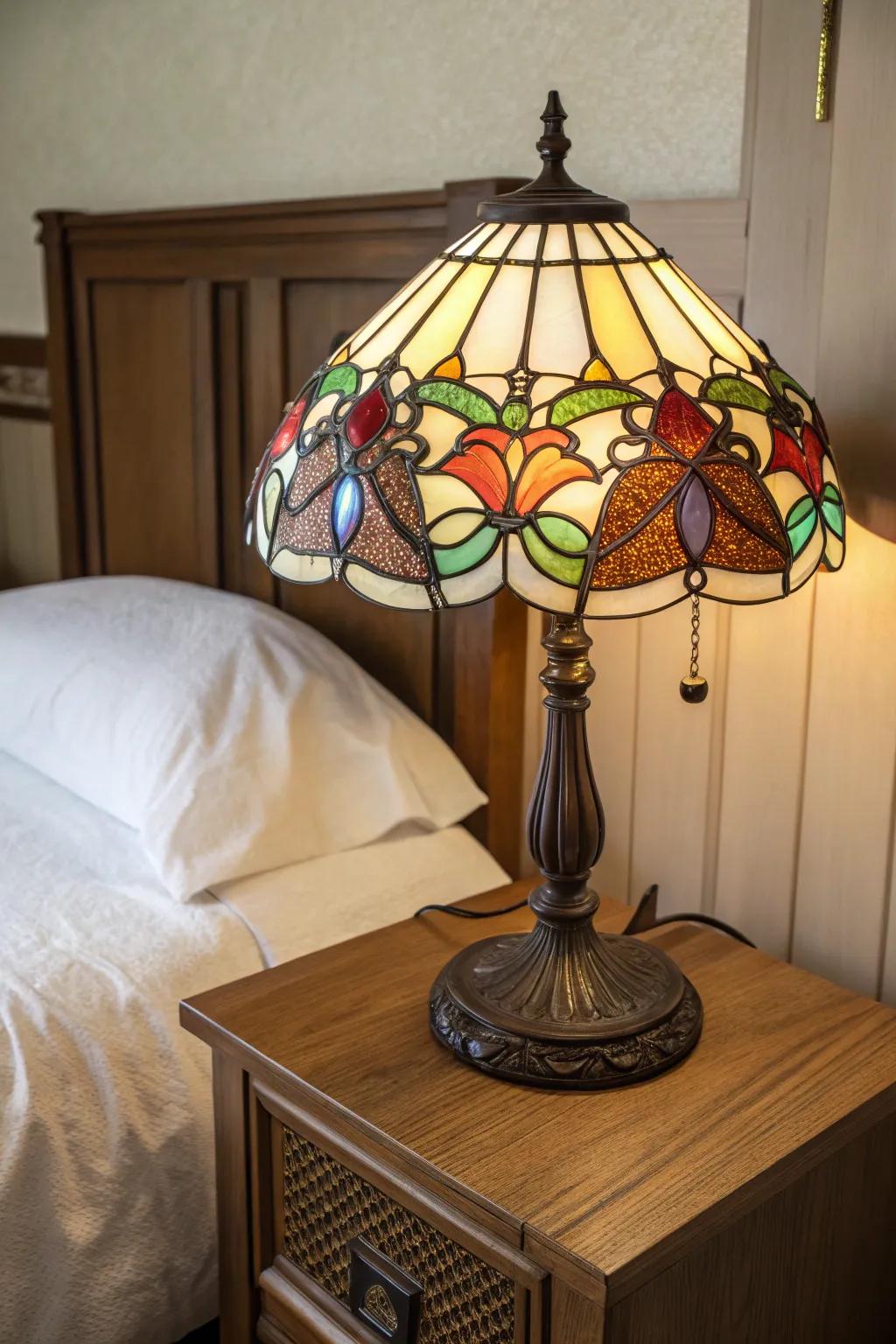 Achieve timeless elegance with a classic stained glass lamp.