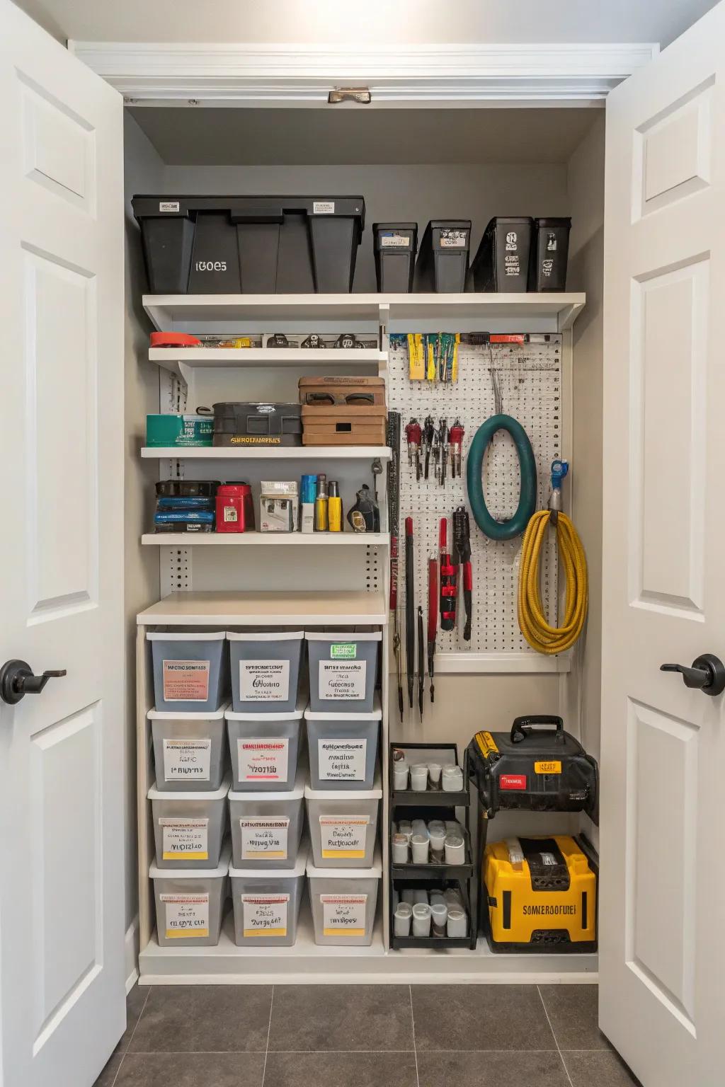 Pictures can help you keep your closet in order.