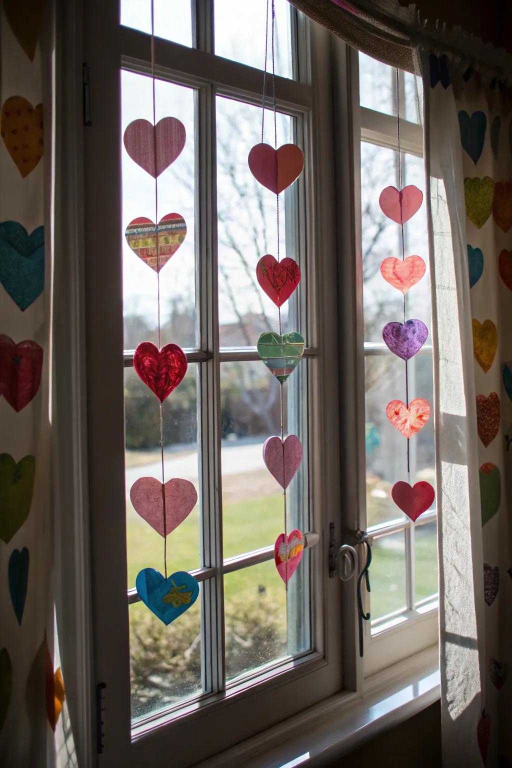 Playful heart adornments in the fenestration
