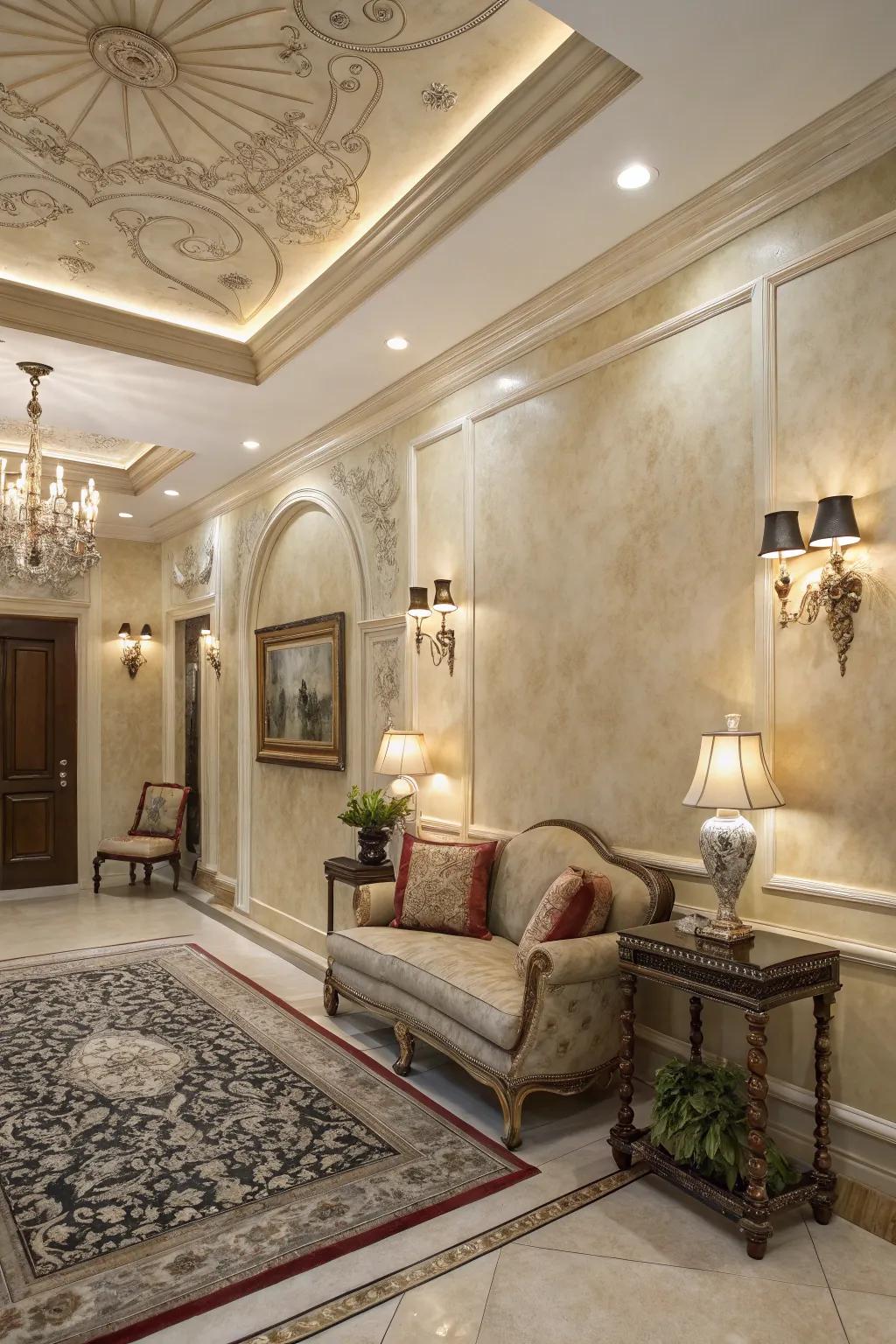 Heritage plaster walls that add a touch of timeless elegance.