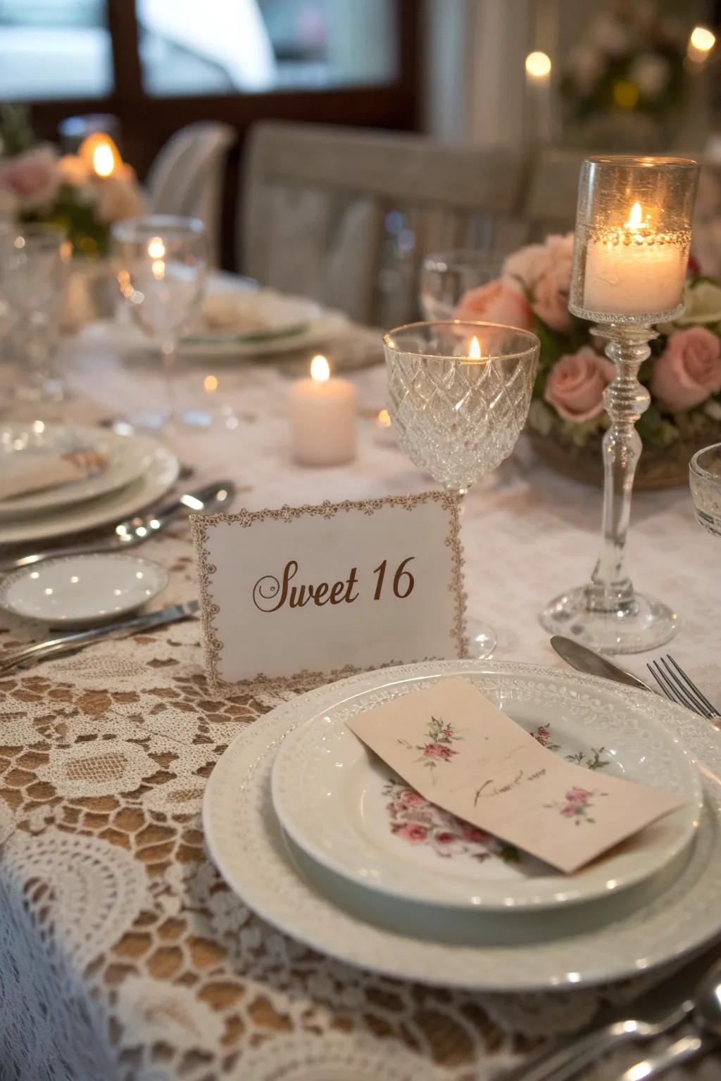 Personalized handwritten name cards adding elegance to the table.
