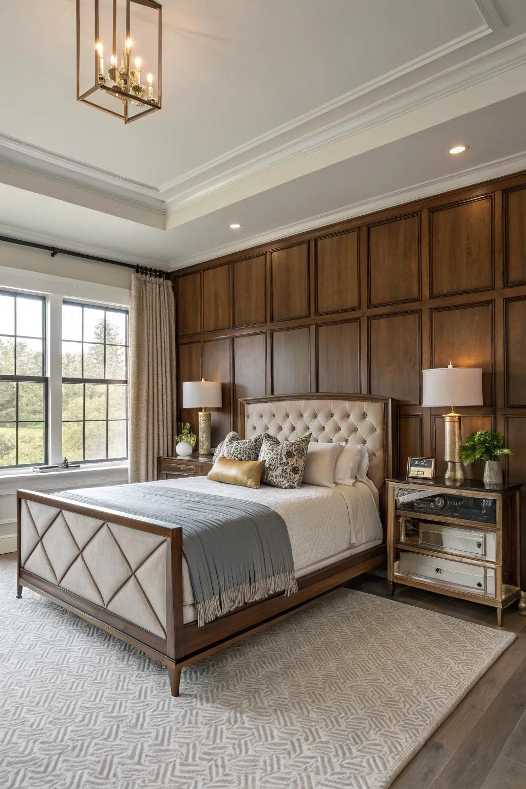 A combination of materials in paneling adds a modern touch to your personal space.